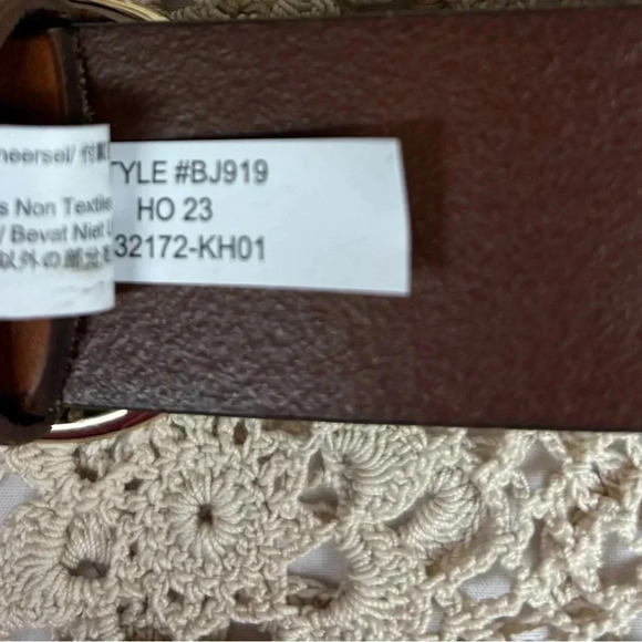 JCrew Gold Oval buckle belt in Italian leather Size XS/SMALL Color Rich Toffee - Picture 4 of 7